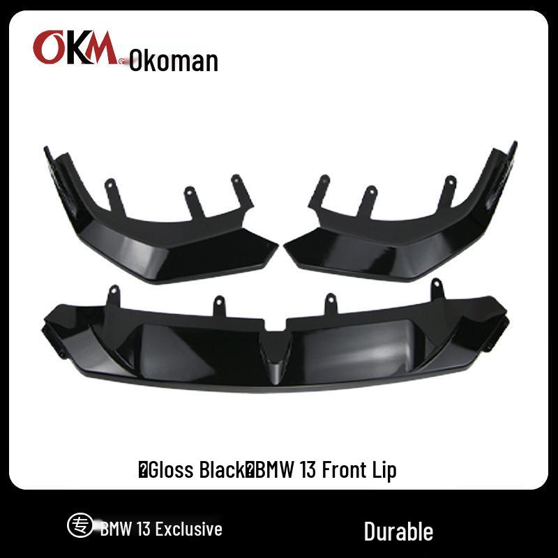 

Black Warrior Front Lip Kit: Fits 2022-2024 BMW i3, 3-Part Non-Destructive Front Splitter Glossy Black