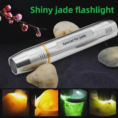 Lampe de poche d'identification de jadéite - Lumière forte, UV violet pour la vérification de bijoux et de billets de banque, Lampe cadeau rechargeable