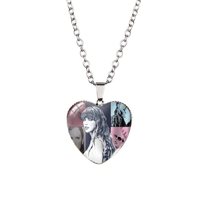 Taylor Swift Inspired Heart Shaped Necklace For Kids Stunning Glass Pendant Stylish Accessory