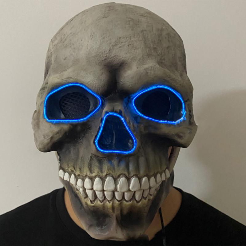 Halloween hororová maska ​​Čelist Ústa Pohyblivá lebka Latexová maska ​​Skull Cosplay Rekvizity
