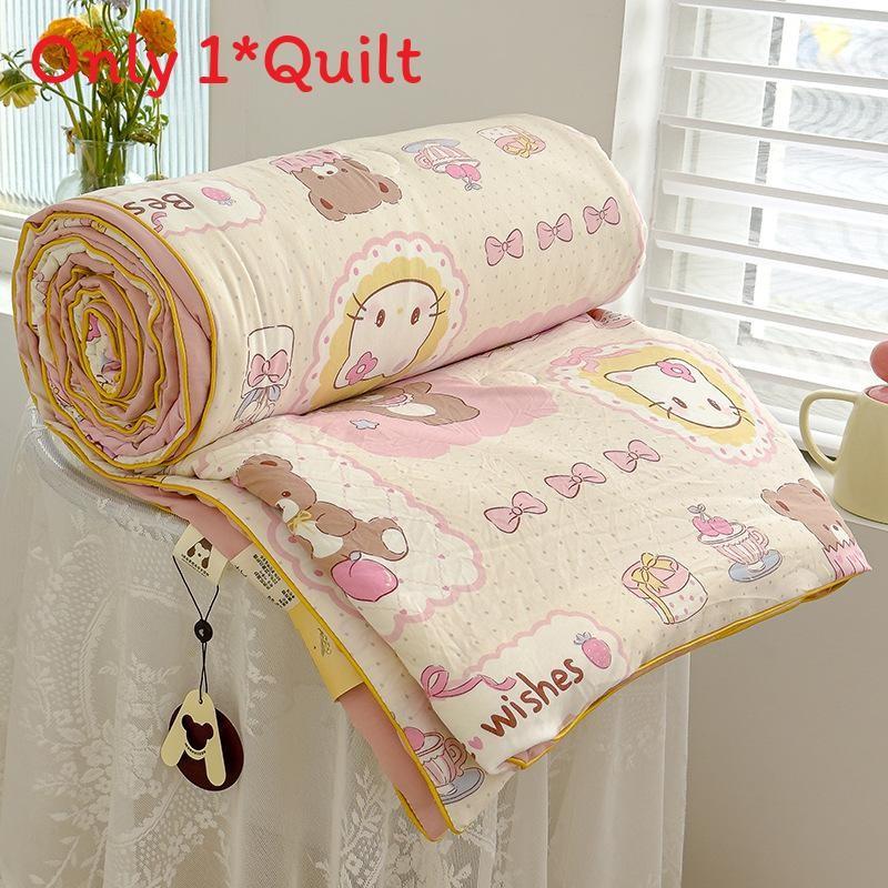 Flower Animal Cake Print Summer Air Conditioning Blanket Quilt Gift