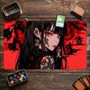 Game Playmat Red Black Japanese Anime Girl Print Stitched Edge Anti‑Slip Rubber Mat for Board Card Game Desk Gaming