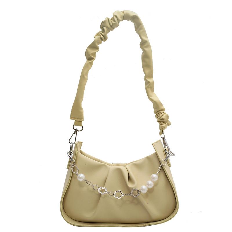 

Популярная в этом году женская сумка 2025, новая французская нишевая плиссированная сумка-облако, высококлассная универсальная сумка-мессенджер на цепочке 23*6*11 жёлтый