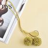 Straw Bag Charm Pendant Imitation Leather Artificial Hydrangea Ball Small Decorative Keychain with Adjustable Drawstring Bags Keys Backpacks Accessory