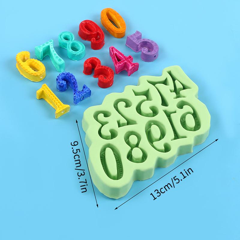 Silicone 0-9 Number Candle Mold Embossed Fondant Chocolate Molds Birthday Cake Decorating Tool Baking Supplies Moldes Para Velas