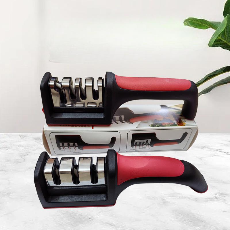 

A Household Knife Sharpener with Three or Four Segments of Rapid Handheld Knife Sharpening Diamond, A Perfect Tool for Sharpening Kitchen Knives Three-section box