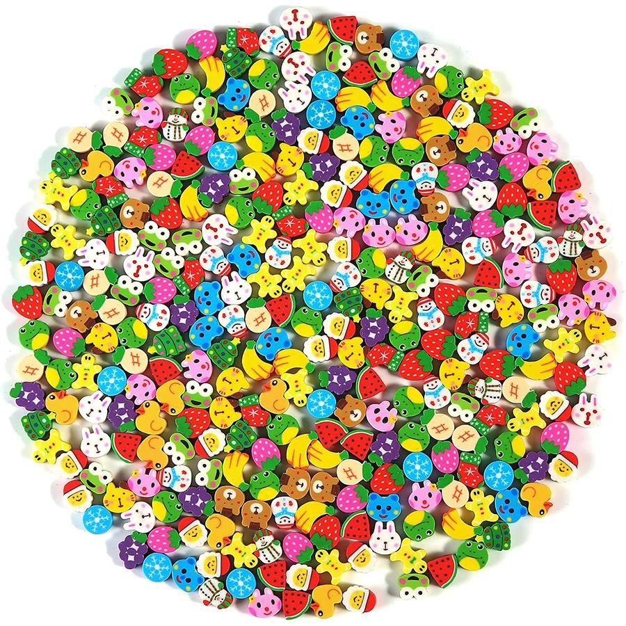 50/100/400pcs Mini Rubbers Cartoon Themed Eraser for Writing Drawing Correction Cute Vibrant Portable Office Study Supplies XJM