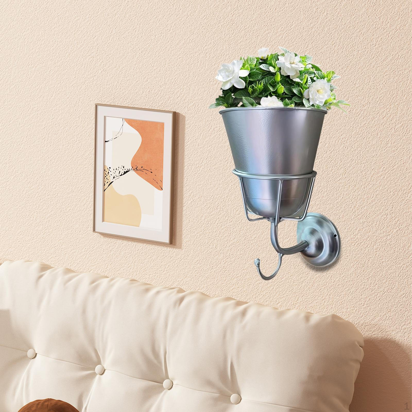 

Hanging Container for Wall Mounted Decor Easy Setup Organizer Artificial Plants in Bathroom золотий