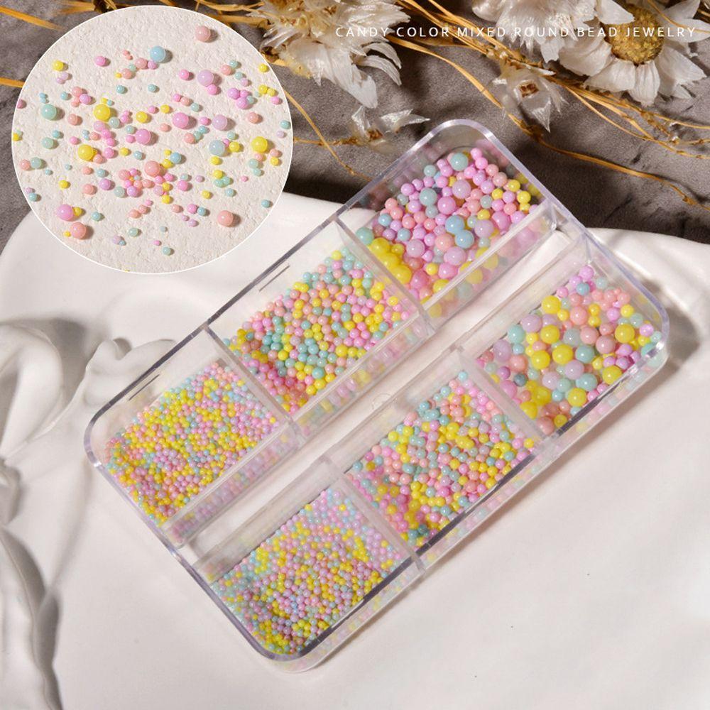 Making Crystal Beads Mini Metal Beads Nail Art Rhinestones Nail Charms Macaron Color Bubble Beads 3D Nail Art Decoration