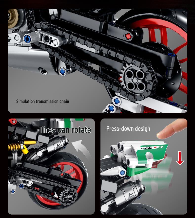 Dukadi Baoma Motorcycle Model Building Blocks - 1:5 & 1:8 Scale Toy for Boys