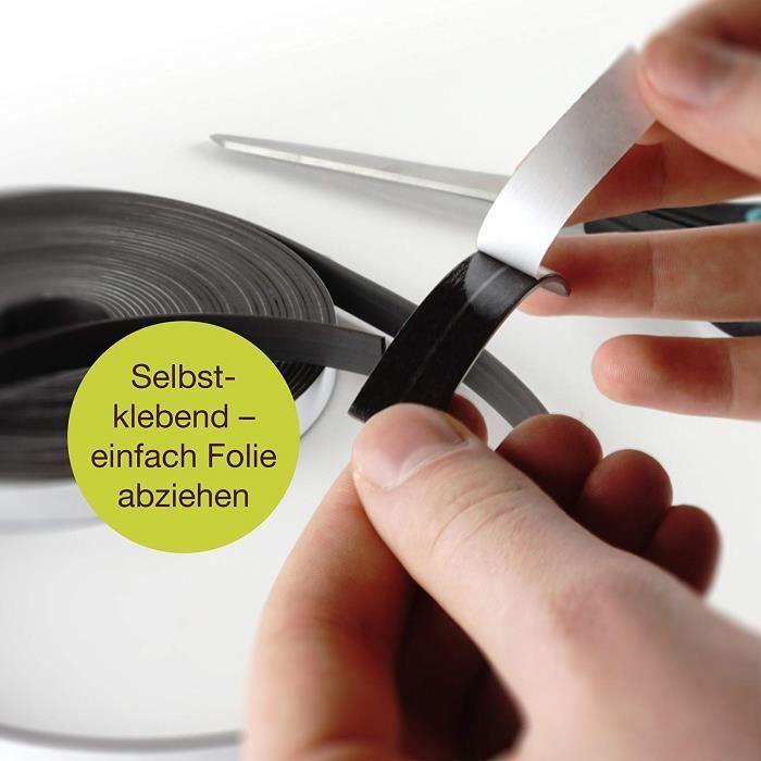 Bande magnétique officetree ® - 10 m - autocollante pour aimanter photos, notes, ou cadres en toute sécurité – adhésion extraforte