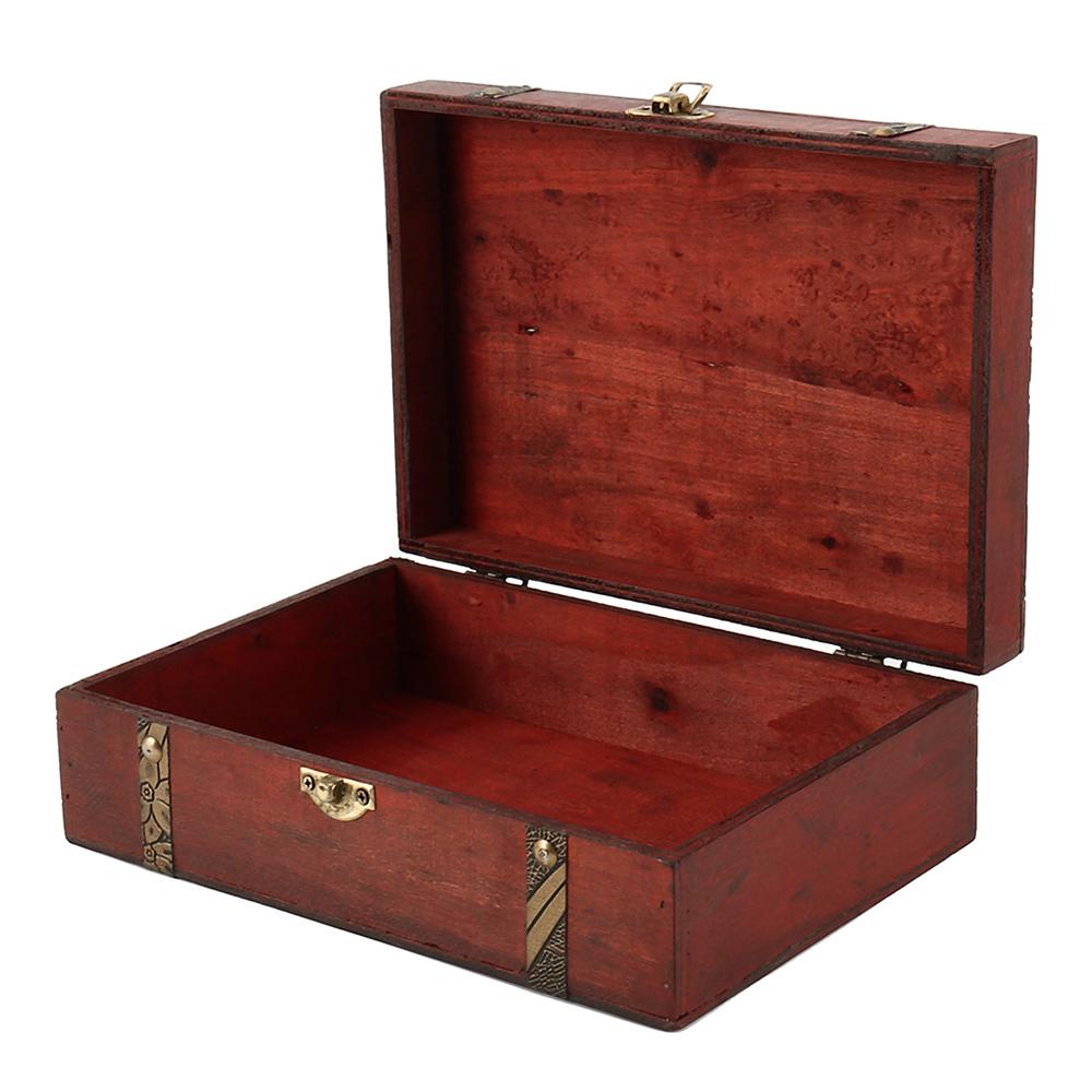 Wooden Storage Box Plain Wood with Lid Multifunction Square Hinged Craft Gift Boxes for Home Supply Storage Container Decoration
