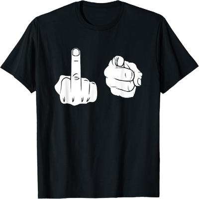 Fuck-You Shirt Middle Finger Pointing Fuk You Tee F