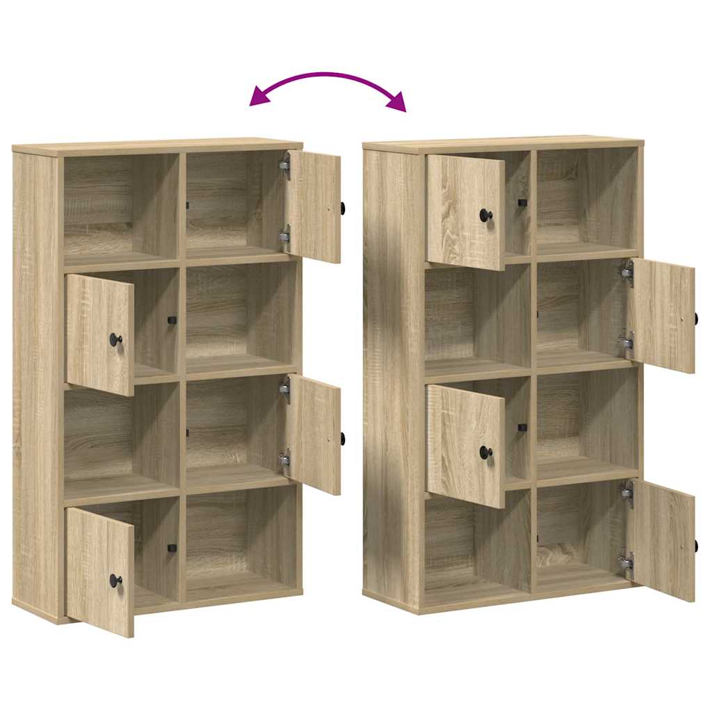Bookshelf Sonoma Oak Finish 60 x 24 x 101.5 cm Engineered Wood
