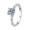Vintage Style 18k Gold Plated GRA Certified Round Cut 1Ct VVs1 Moissanite Ring 925 Sterling Silver Engagement Ring for Women