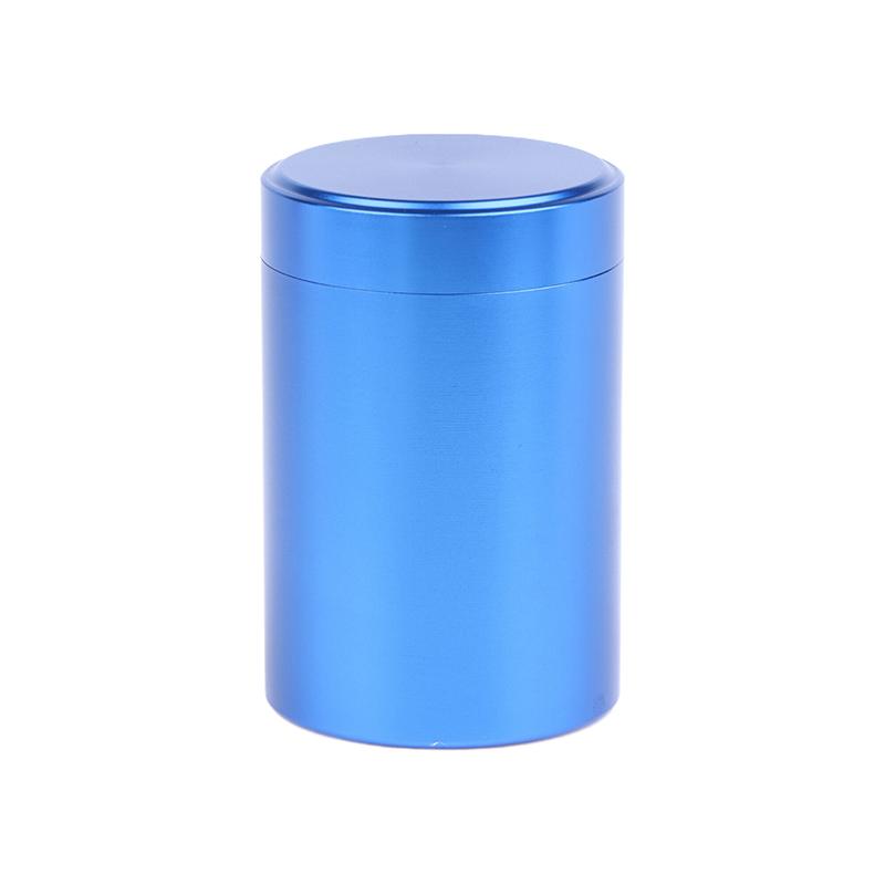 Mini Portable Aluminum Alloy Sealed Jar Travel Moisture-Proof Solid Color Nut Candy Food Storage Container Tea Can
