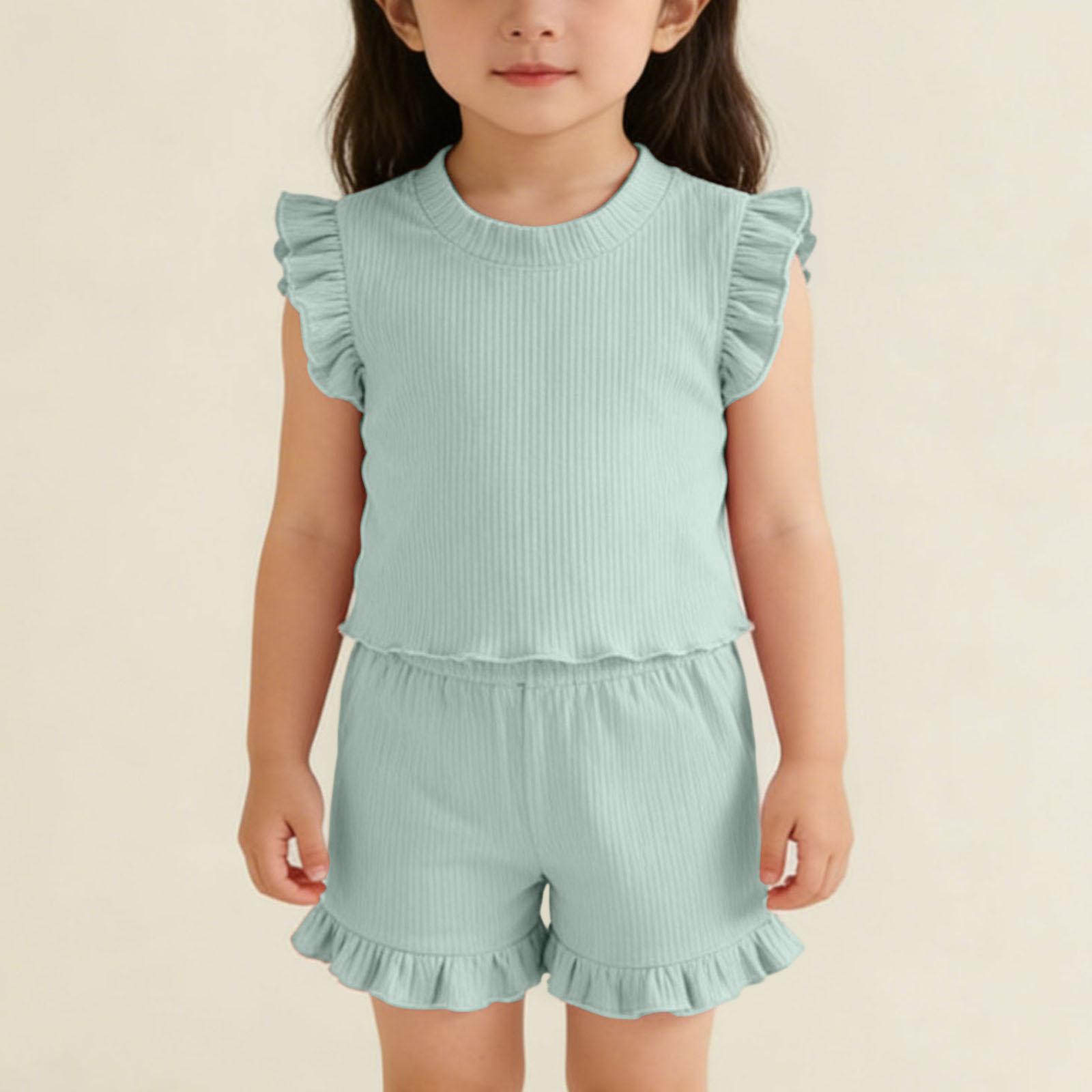 Children s Sweet Set Cute Vest Shorts Girls Sleeveless Casual Two-Piece Set 120