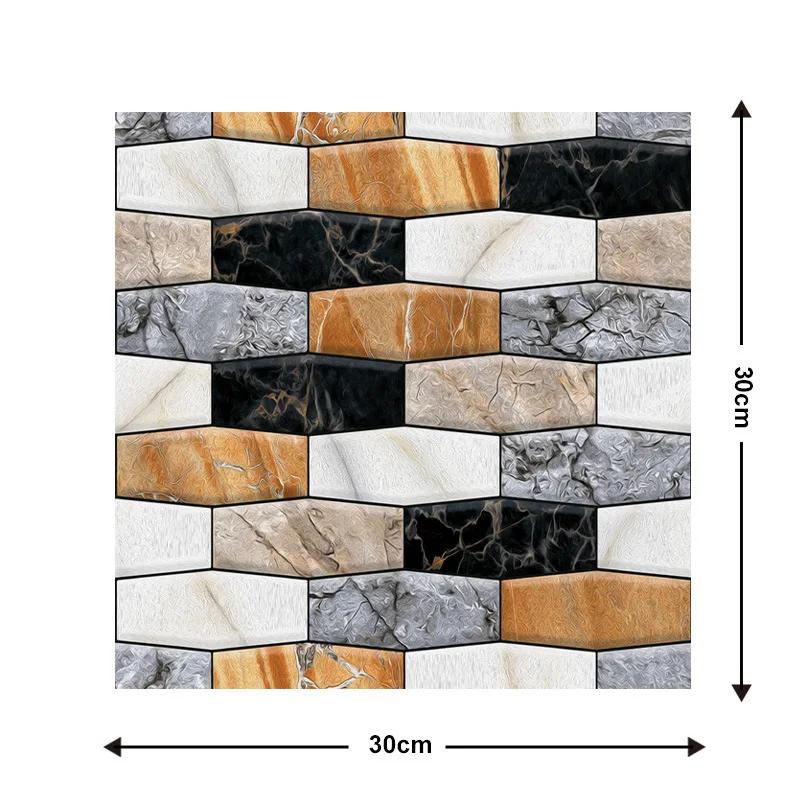 Self Adhesive Tile Wall Sticker - Home Decor 3D PVC Sticker Covers For Kitchen Cupboard Bathroom Waterproof Wallpaper