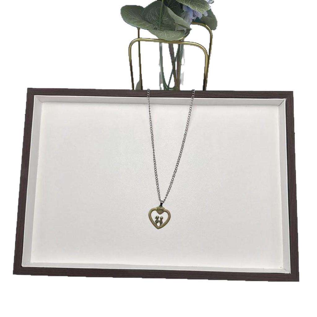 Beige Walnut Grain Wood Jewelry Display Tray for Earrings, Necklaces, and Bracelets