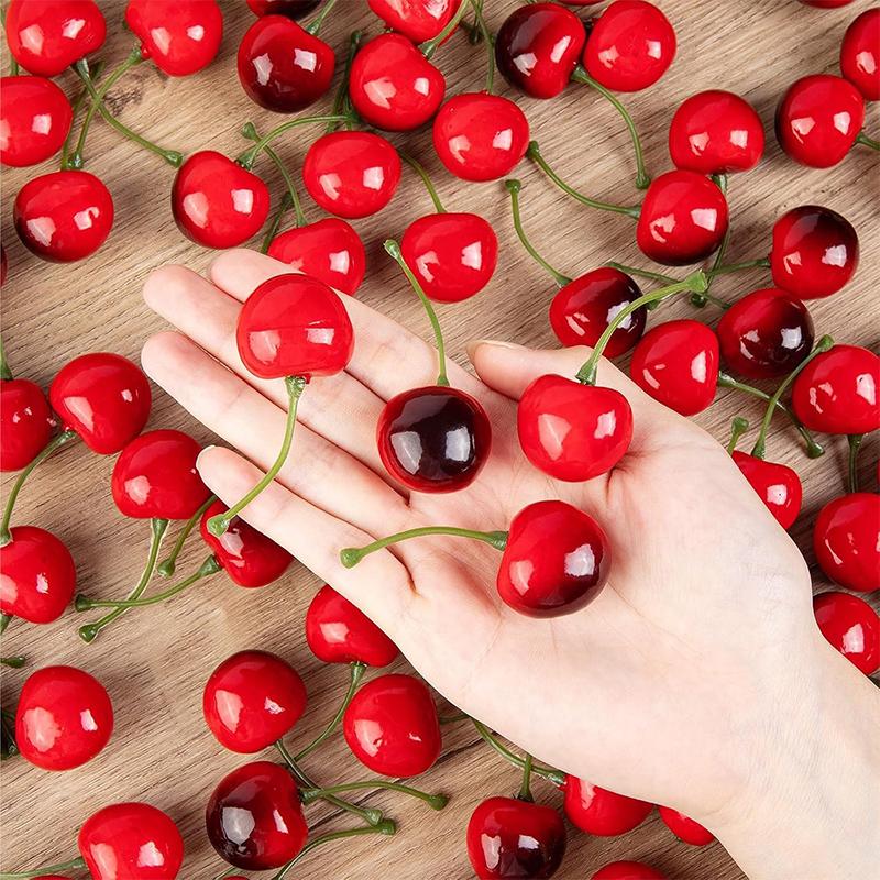 10/20Pcs Fake Cherry Artificial Fruit Model Simulation Cherry Ornament Craft Food Photography props Party Decor Home Decoration