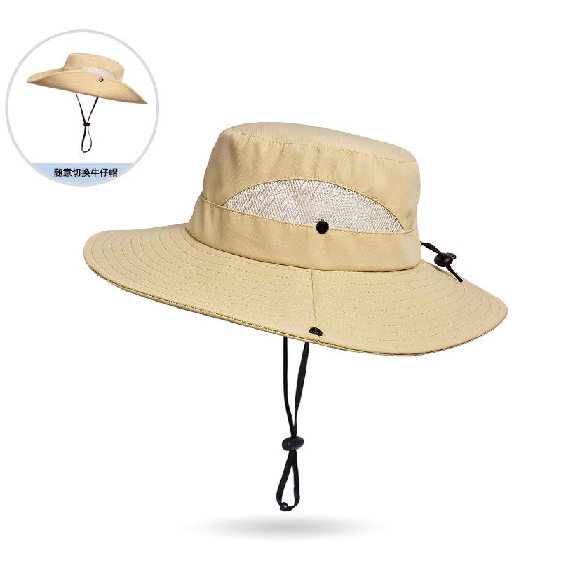 New Spring and Summer Big Eaves Sun Hat Outdoor Climbing Bucket Hat Breathable Versatile British Sun Hat Children