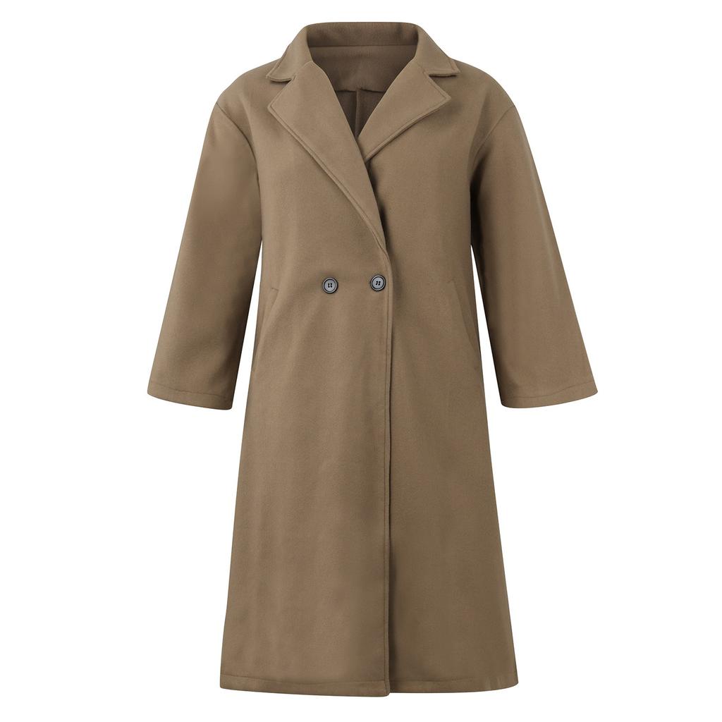 Women's Casual  And Winter Wool Casual Solid Color Plus Size Coat Woolen Coat