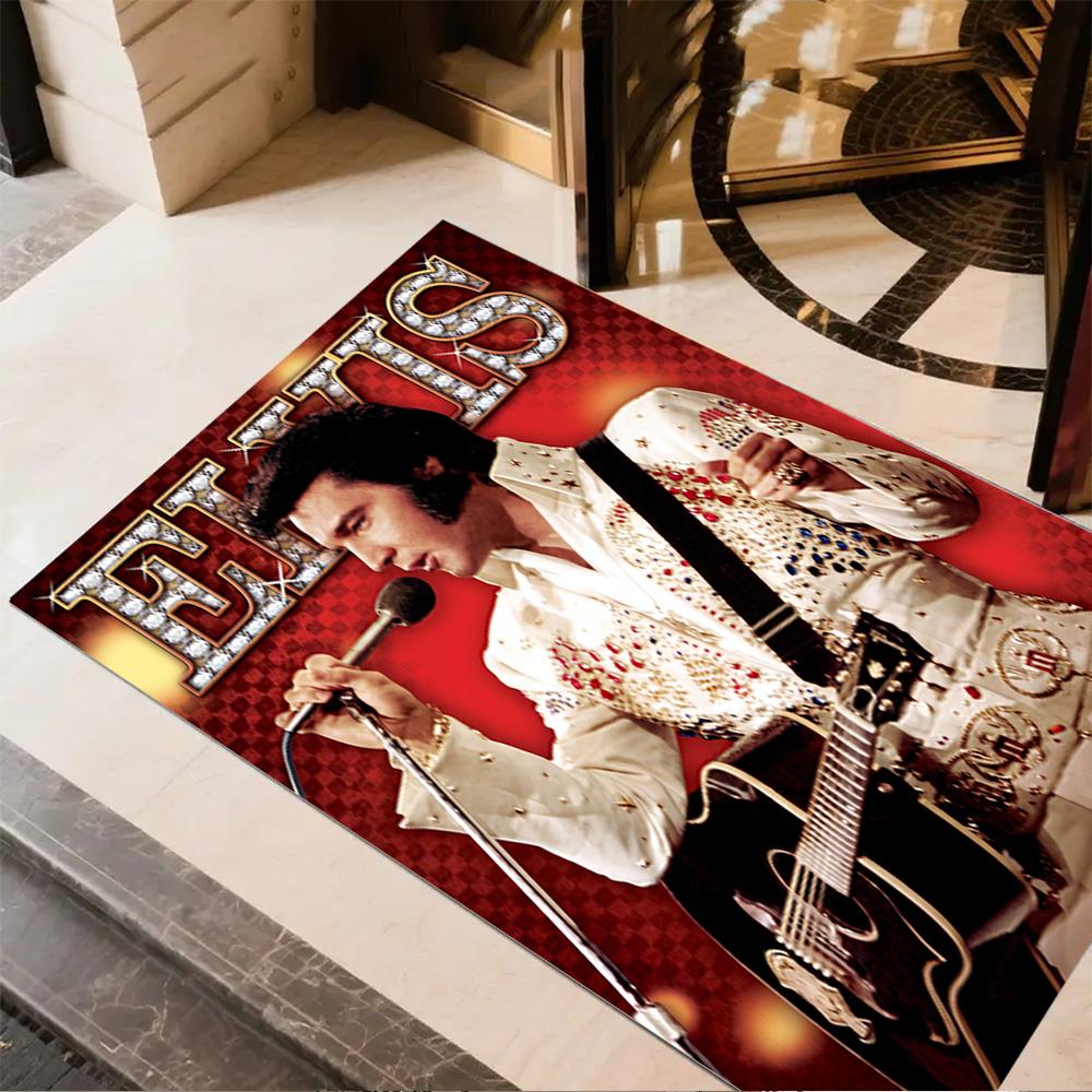 Elvis Presley Music Legend Floor Rug Office Rug Design for Hallway Living Rooms Decorate room Kitchen Antislip Carpet Anime Office Decor Spiritual Gif