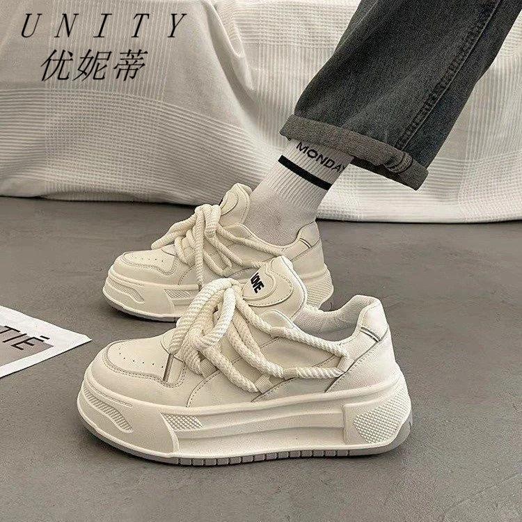 Little White Women's Shoes Thick-soled Height Increasing Lightweight Casual Sports Board Shoes Student