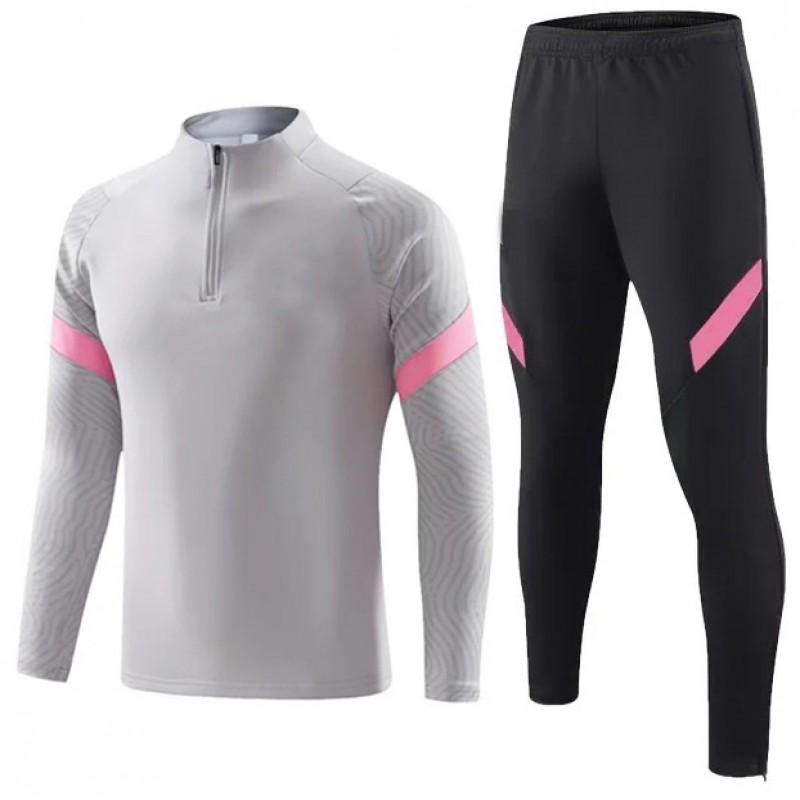 Mens Half-Zip Long Sleeve Soccer Training Jacket Set Winter Sportswear Basketball Football Practice