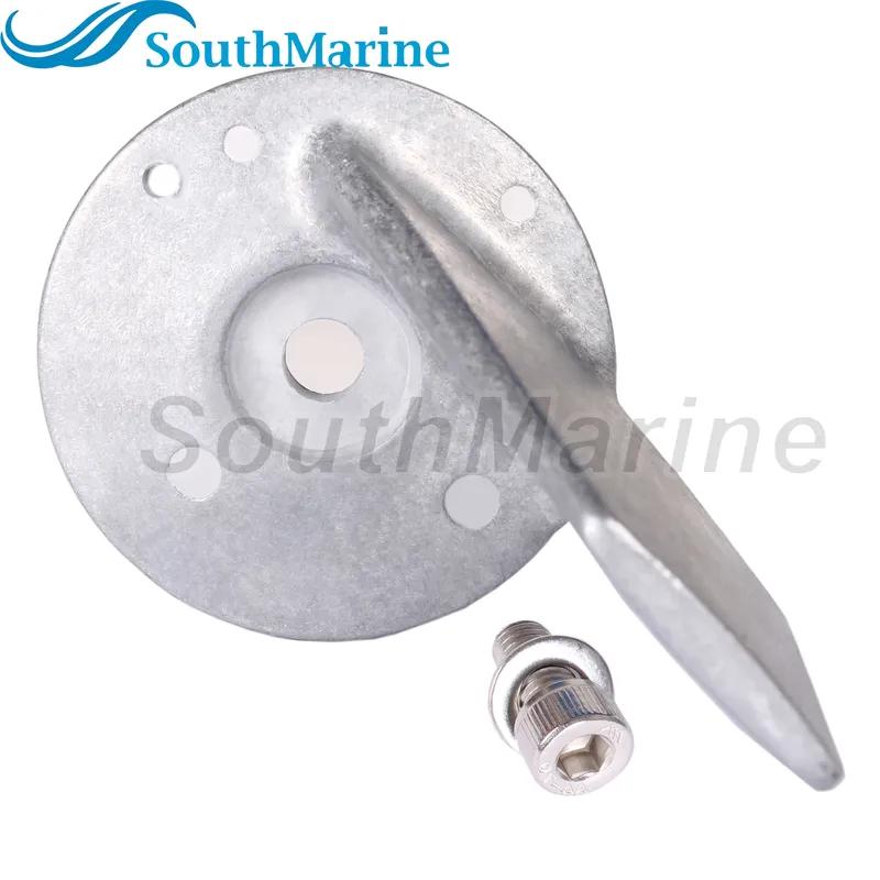 Outboard Motor 55125-95500 Trim Tab Anode with Bolt 09117-08037 for Suzuki 40HP-85HP, 5031536 5031215 for Evinrude Johnson BRP