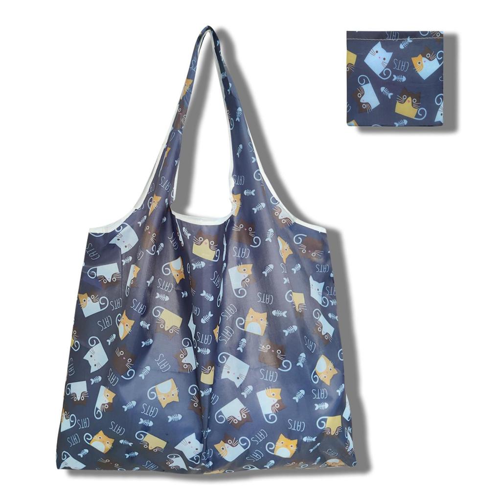 Eco-Friendly Large Capacity Foldable Tote Bag - Creative, Portable, Printed, and In Stock