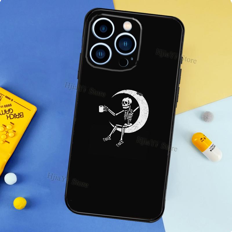 Skeleton Art Case For iPhone 11 14 15 16 Plus Soft Phone Cover For iPhone XR X XS 12 13 Pro MAX Mini