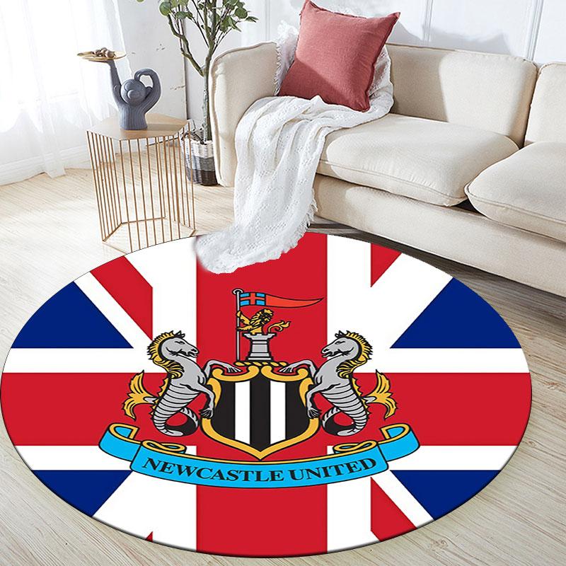 Newcastle United,Round Area Rug,Carpet Rug for Living Room Bedroom Sofa Playroom Decor,Non-slip Floor Mat