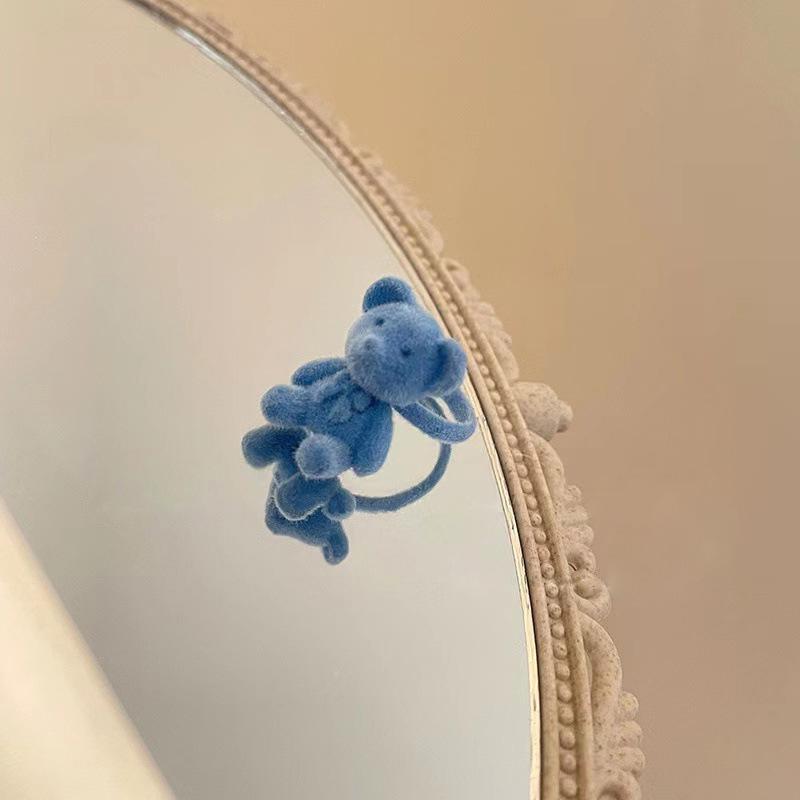 

Cute Sweet Brown Plush Little Bear Rings for Women Girls Fashion Imitation Pearl Bow Opening Rings Good Friend Jewelry Gifts