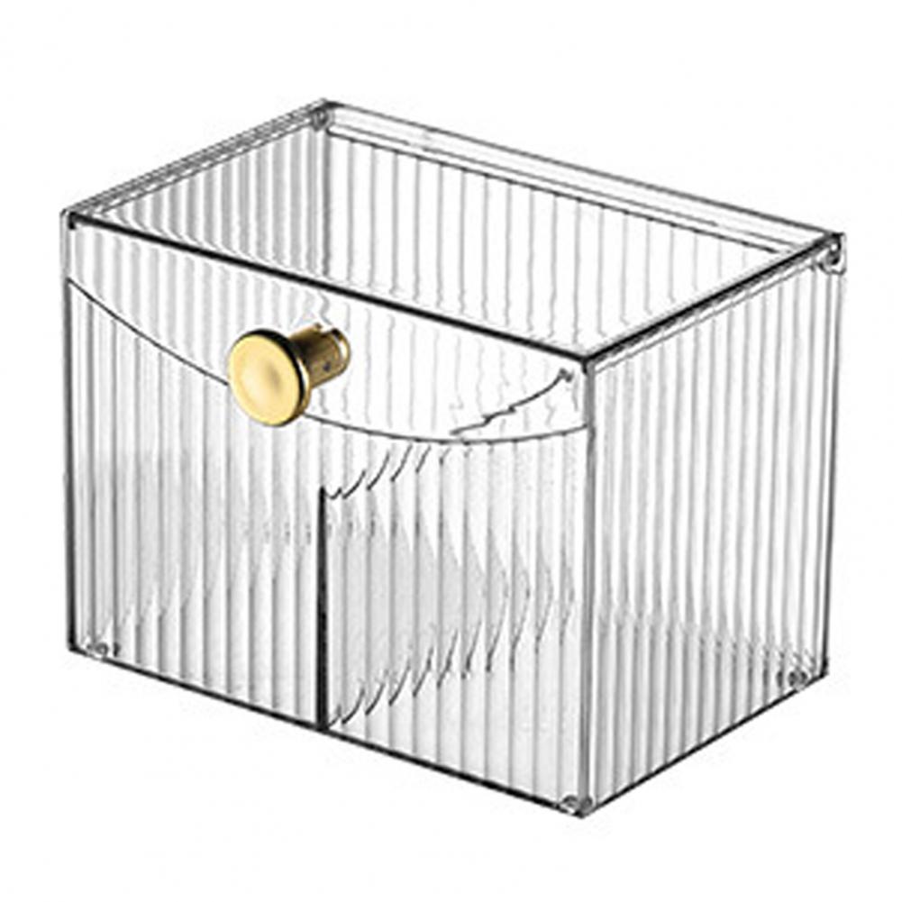 

Dust-proof Storage Box Multi-purpose Storage Box Elegant Light Luxury Makeup Organizer with Transparent Flap Lid for Dresser чистий