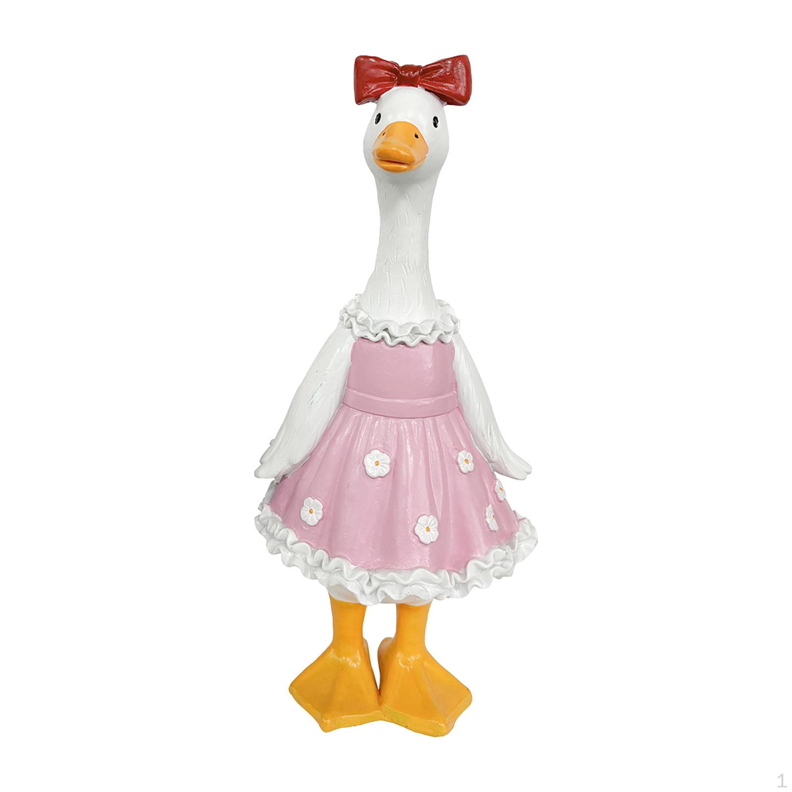 

Decorative And Versatile Garden Duck Figurine, Modern Fun Sculpture, Figurine for Home, Pink Skirt Duck