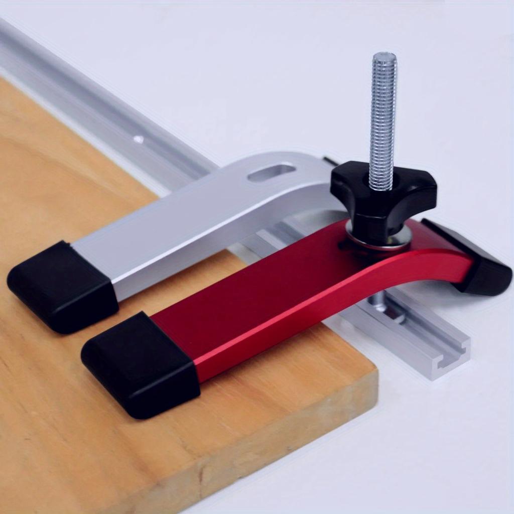 2-Pack T-track Hold Down Clamps Aluminum Woodworking T Track CNC Router Clamp T Slot Fixtures, Home Improvement Auxiliary Tool