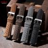 Breathable Porous Matte Leather Watch Band Quick Release 18mm 20mm 22mm Vintage Racing Leather Watch Straps for Seiko Wristband