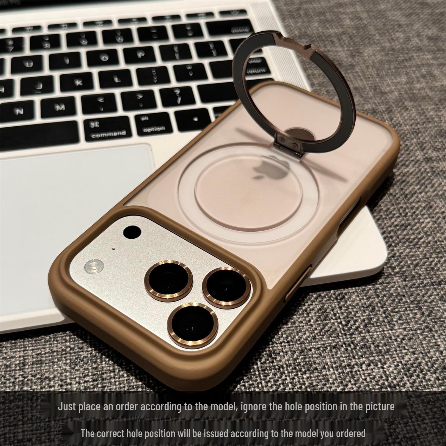 

Compatible Apple 17 Pro Max Magnetic Rotating Bracket Frosted Skin-Feel Drop-Proof Case for iPhone 16. 15 Pro