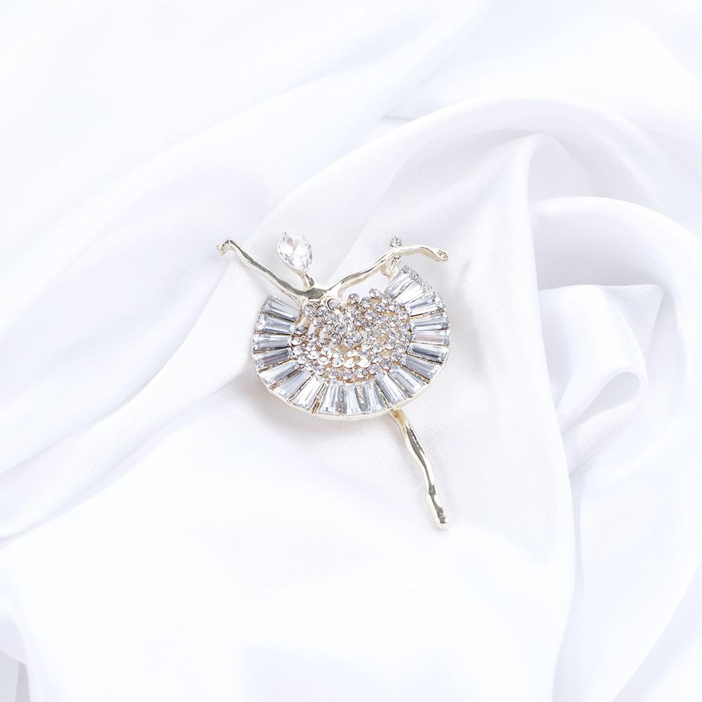 Crystal Girl Gift Clothing Accessories Korean style Ballet Girl Brooch Ballerina Pin Women's Brooch
