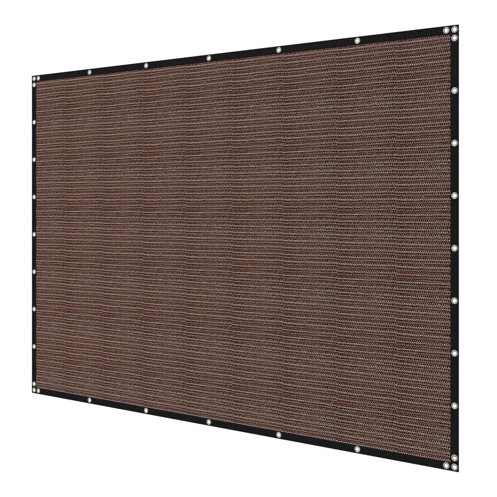 90% Sun Shade Cloth Privacy Screen 8 x 12 ft for Patio Garden (Brown)
