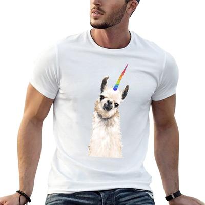 Unicorn Llama In White TShirt Unisexs Graphic T Shirts Cotton T Shirts High Quality T Shirts Designer Tshirt