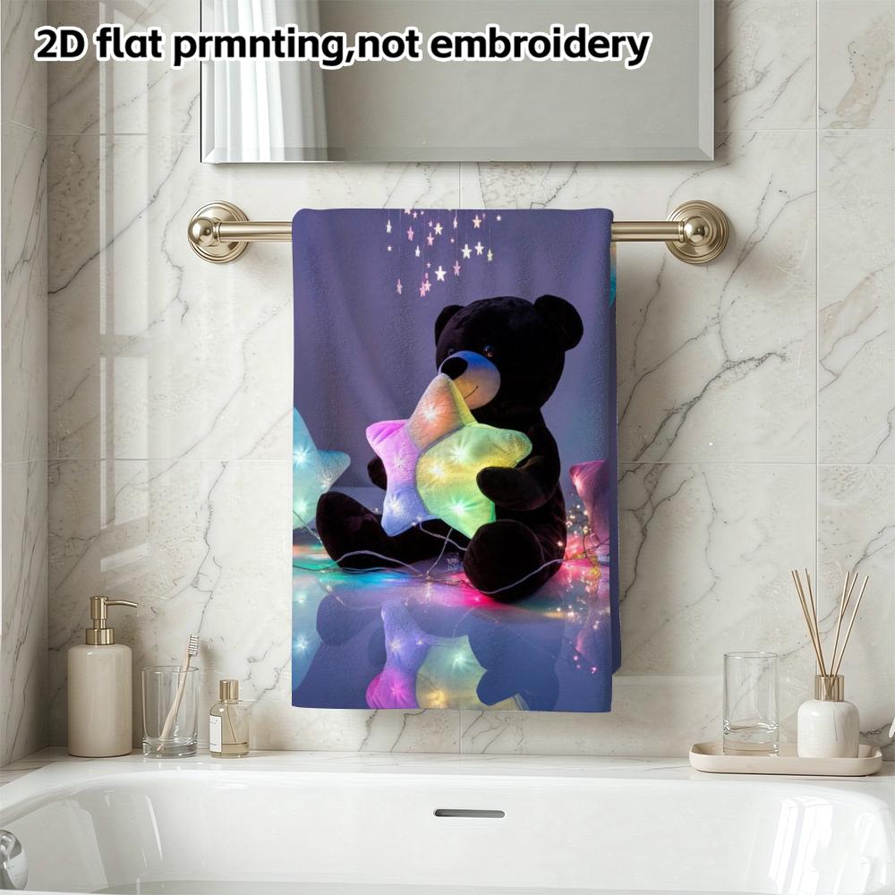 Black Bear Star Light Quick Dry Towel, Dreamy Cloud Decorative Bath Towel