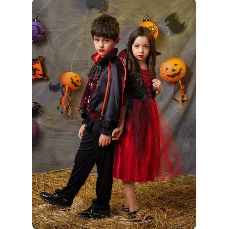 Children's Halloween Witch Costume Girl Witch Boy Dress Ball Elf Princess Dress Witch Girl Vampire