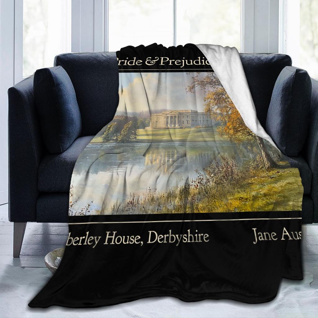 Jane Austen Pemberley Stolz und Vorurteil Decke Flanell Vintage Atmungsaktive Überwurfdecke für Zuhause Frühling/Herbst Reisen