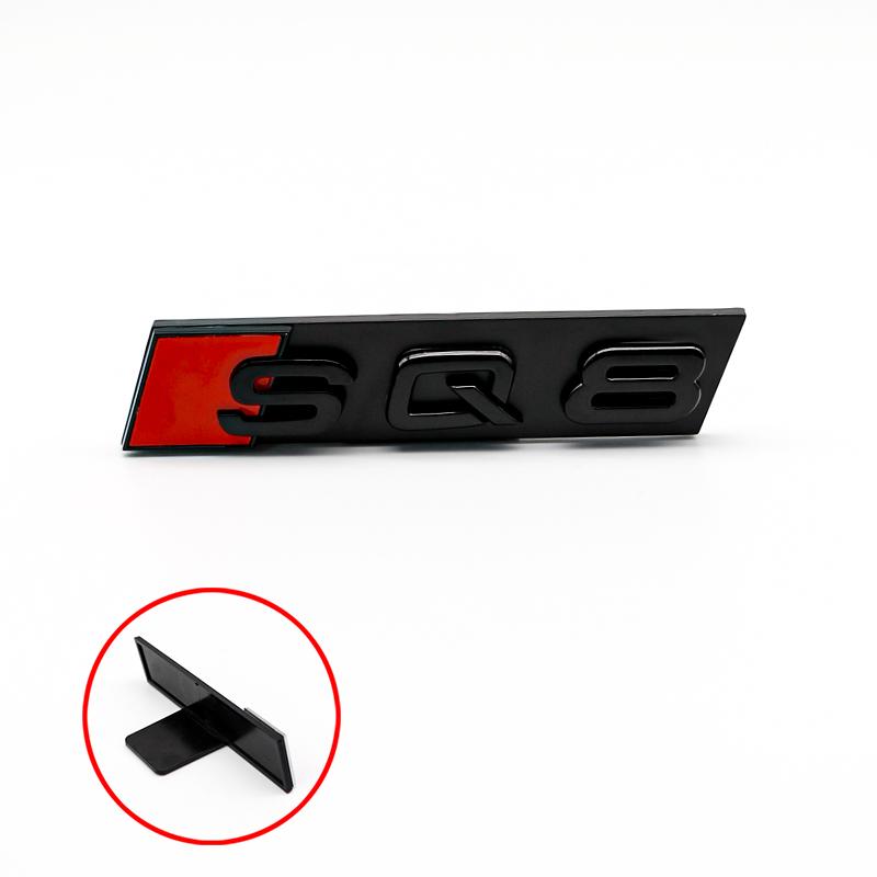 Car Front Grille Emblem ABS SQ Badge For F2 SQ3 SQ5 SQ7 SQ8 Logo Auto Stylin Sticker Decorative Modification Accessories