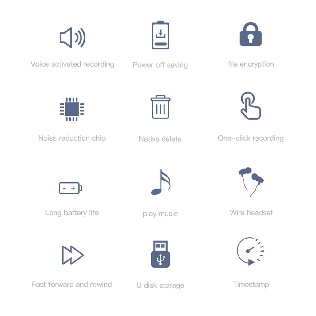 Mini hlasový záznamník S25 Přenosný digitální obdélníkový diktafon s diktafonem USB Audio záznamník zvuku