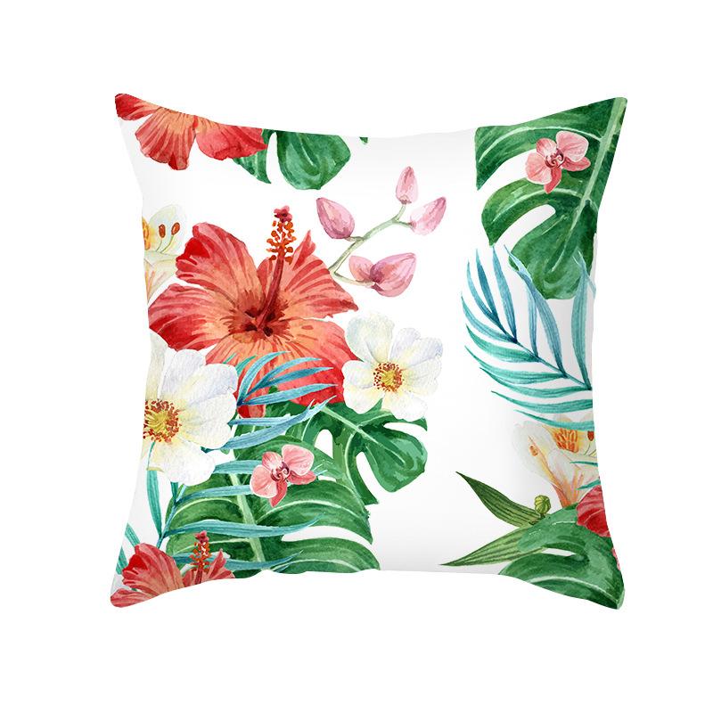 Home Decor Tropical Floral & Flamingo Throw Pillow Covers Pattern Cushion Cover Suitable For Sofa Bedroom Car Pillow Cover