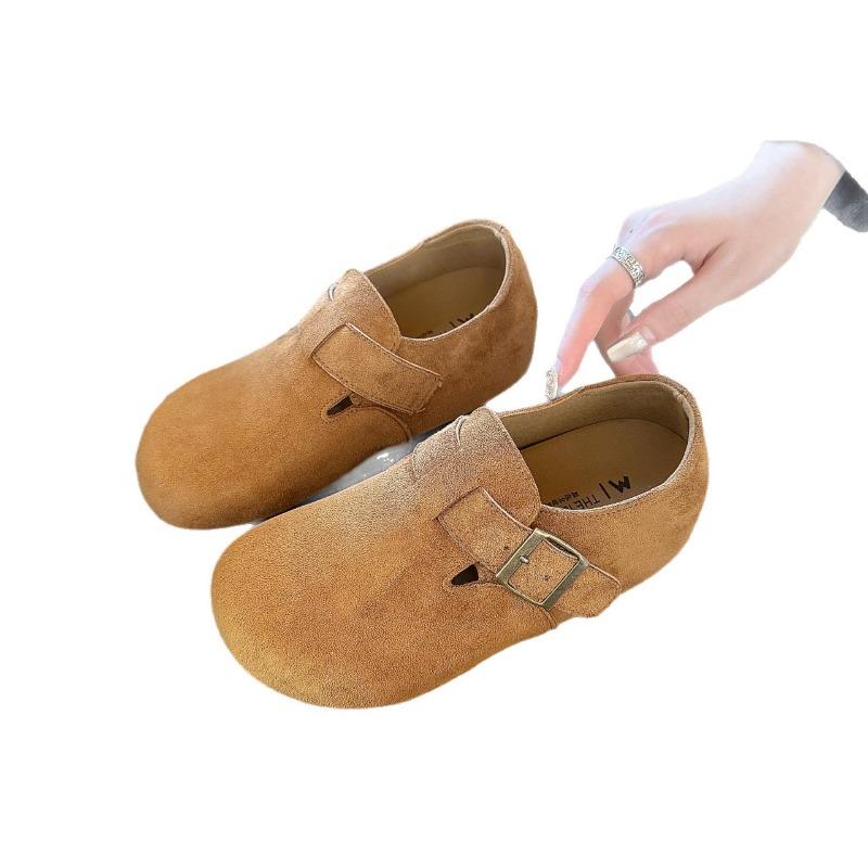 Cowhide version all-inclusive inner height-increasing women's shoes autumn new one-pedal soft-soled single shoes