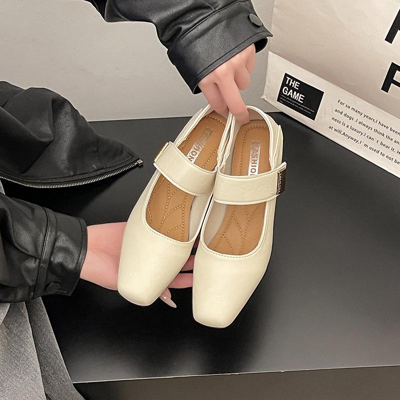 French evening breeze comfortable Mary Jane single shoes women's 2025 spring new shallow mouth word with soft sole small leather shoes tide